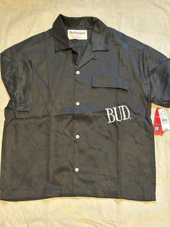 Budweiser Other - Budweiser Black Short-Sleeve Button-Down Shirt with BUD. Chest Logo